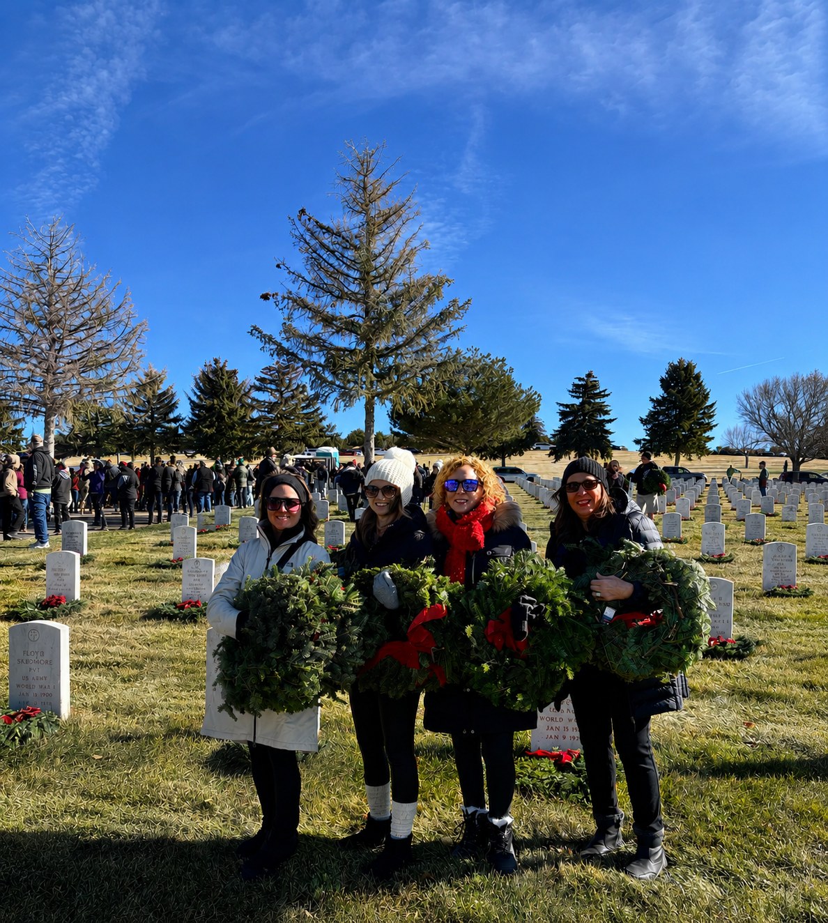 The Bader Real Estate Group volunteering at Wreaths Across America in New Mexico